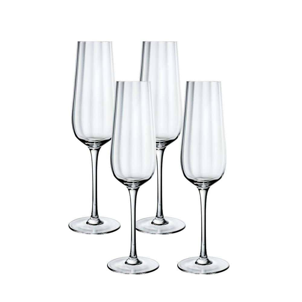 4 oz. Rose Garden Flute Glass Set (Set of 4) - Hercitys