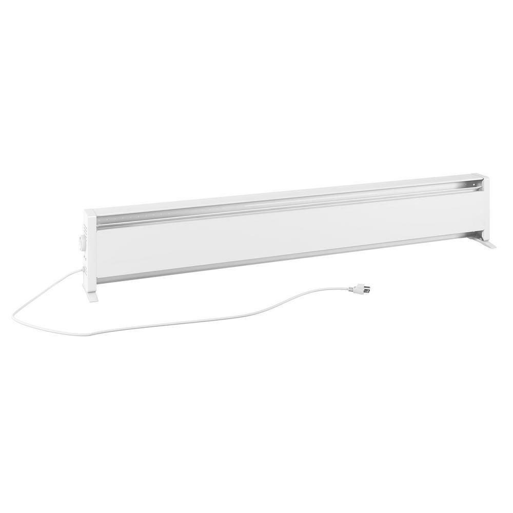 59 in. 120-volt 1,500-watt SoftHeat Portable Hydronic Electric Baseboard Heater in White - Hercitys