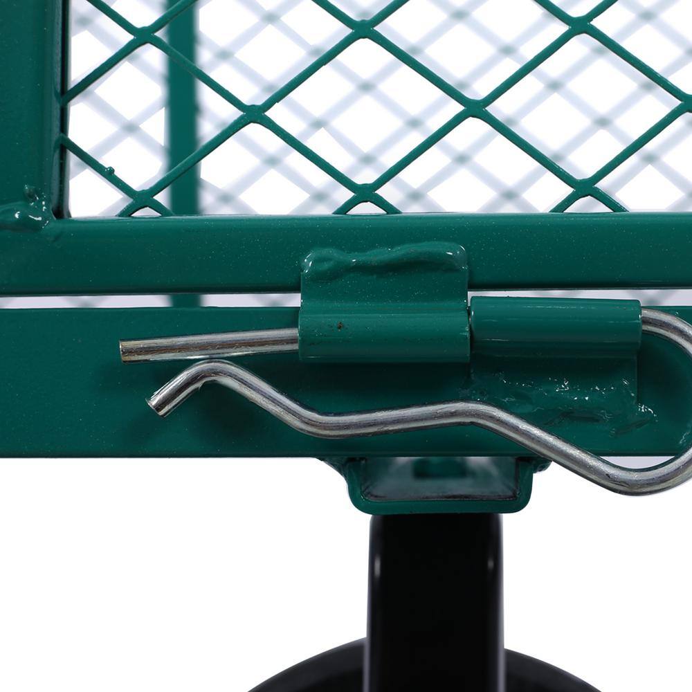 3 Cu. Ft. Green Steel Garden Cart, Wagon Cart, Removable Side Steel Mesh - Hercitys