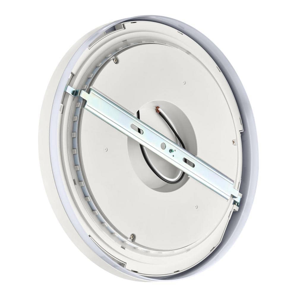 12 in. LED Flush Mount Smart CCT and RGB Selectable Matte White Finish with Night Light Powered by Hubspace - Hercitys