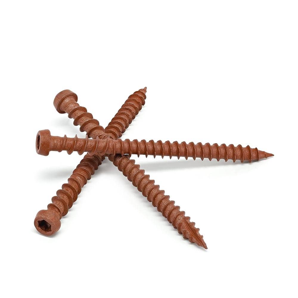 2-Pack #10 x 3 in. Red Star Drive Pan-Head Composite Deck Screws (10 lb. / 620-Piece) - Hercitys