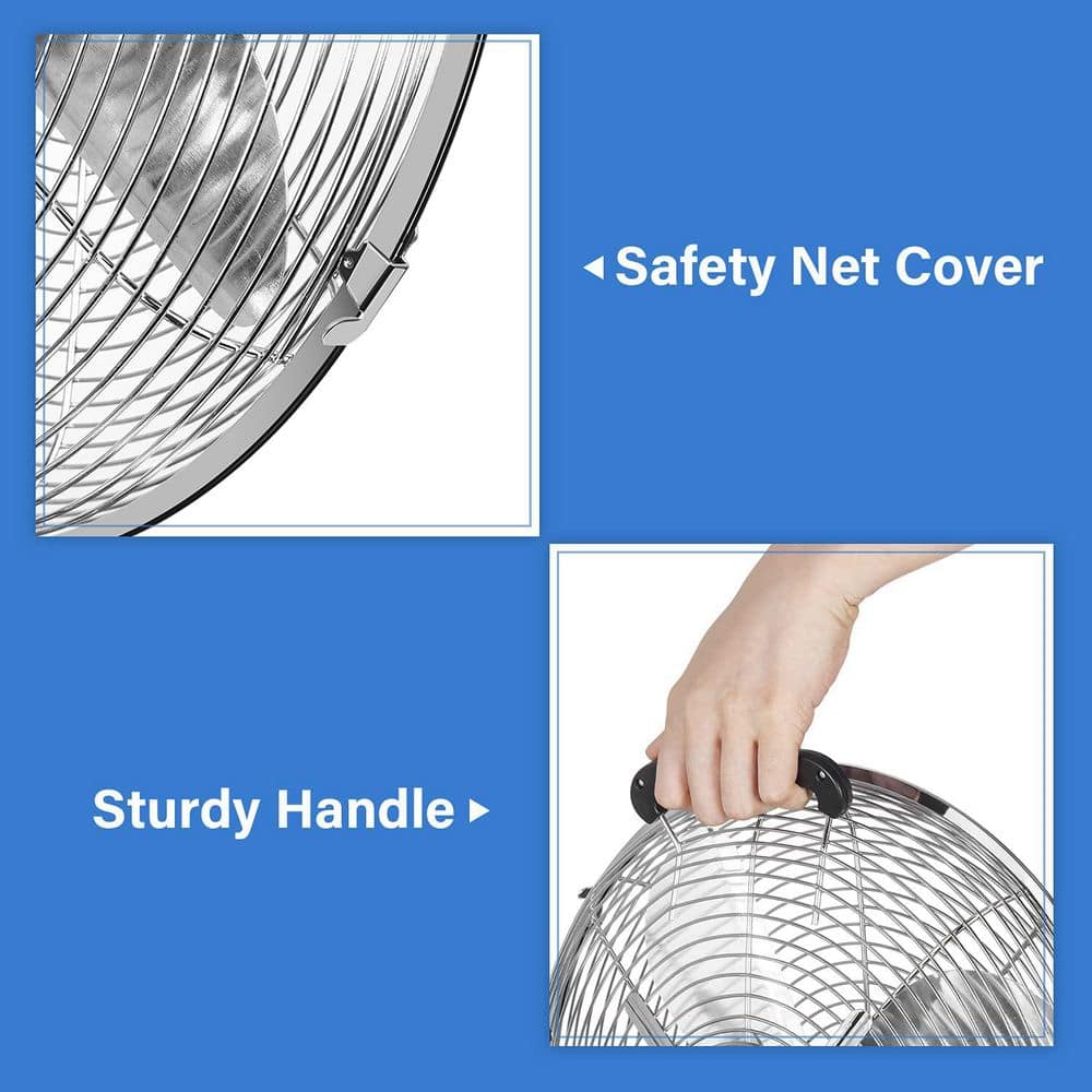 12 in. 3-Speed Metal High Velocity Heavy Duty Desk Fan in White - Hercitys