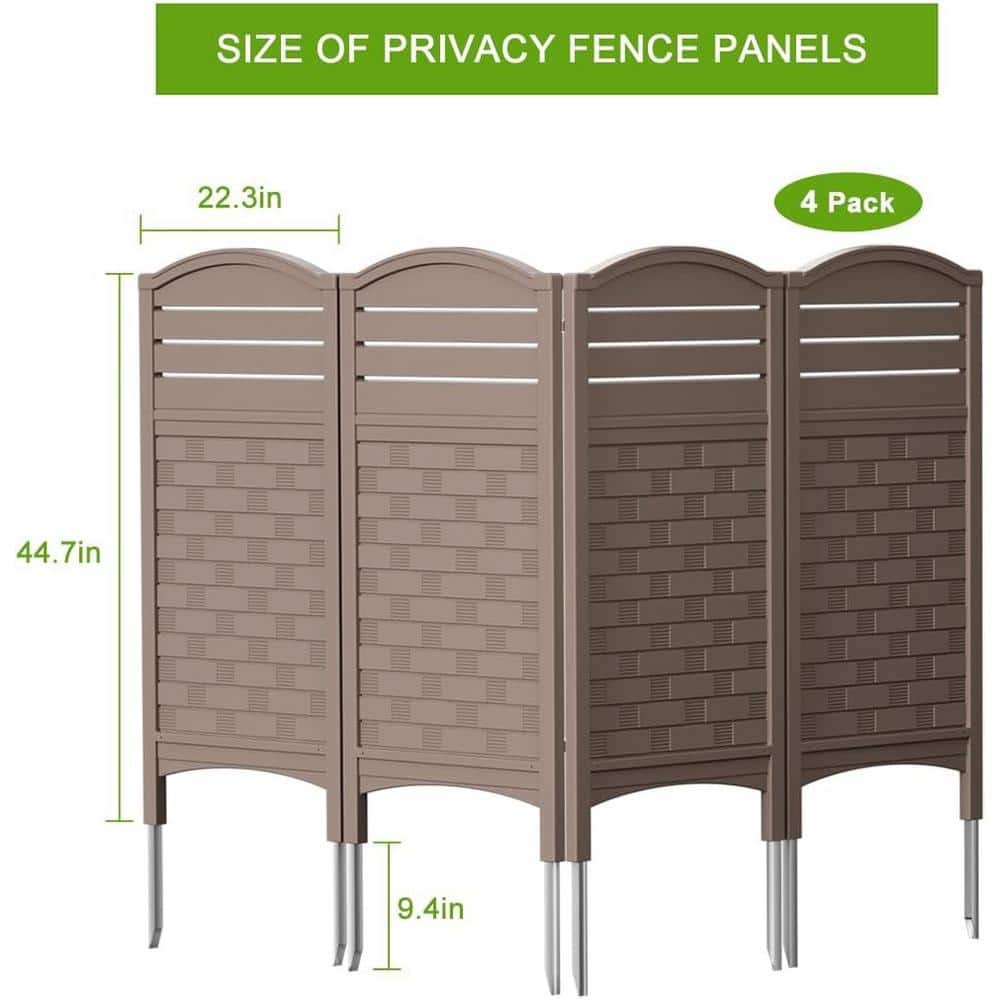 45 in. Plastic Fence Privacy Screen with 4 Panels - Hercitys