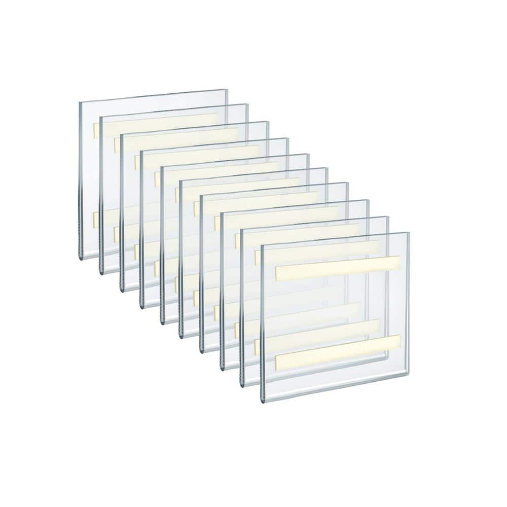 5.5 in. x 5.5 in. Acrylic Clear Wall U Frame with Adhesive Tape (10-Pack) - Hercitys