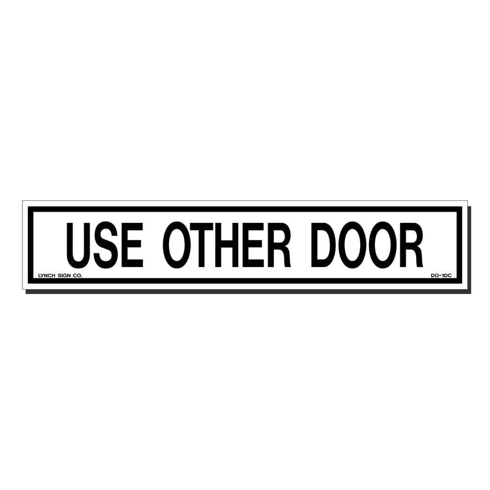 10 in. x 2 in. Decal Black on White Sticker Use Other Door - Hercitys