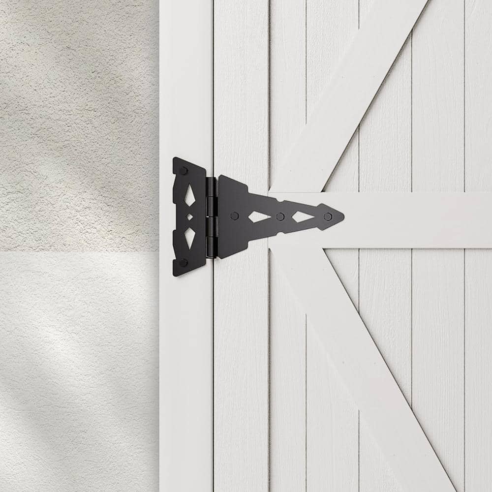 10 in. x 7 in. Heavy-Duty Decorative Tee Hinge Barn Gate Hinge (2-Pack) - Hercitys
