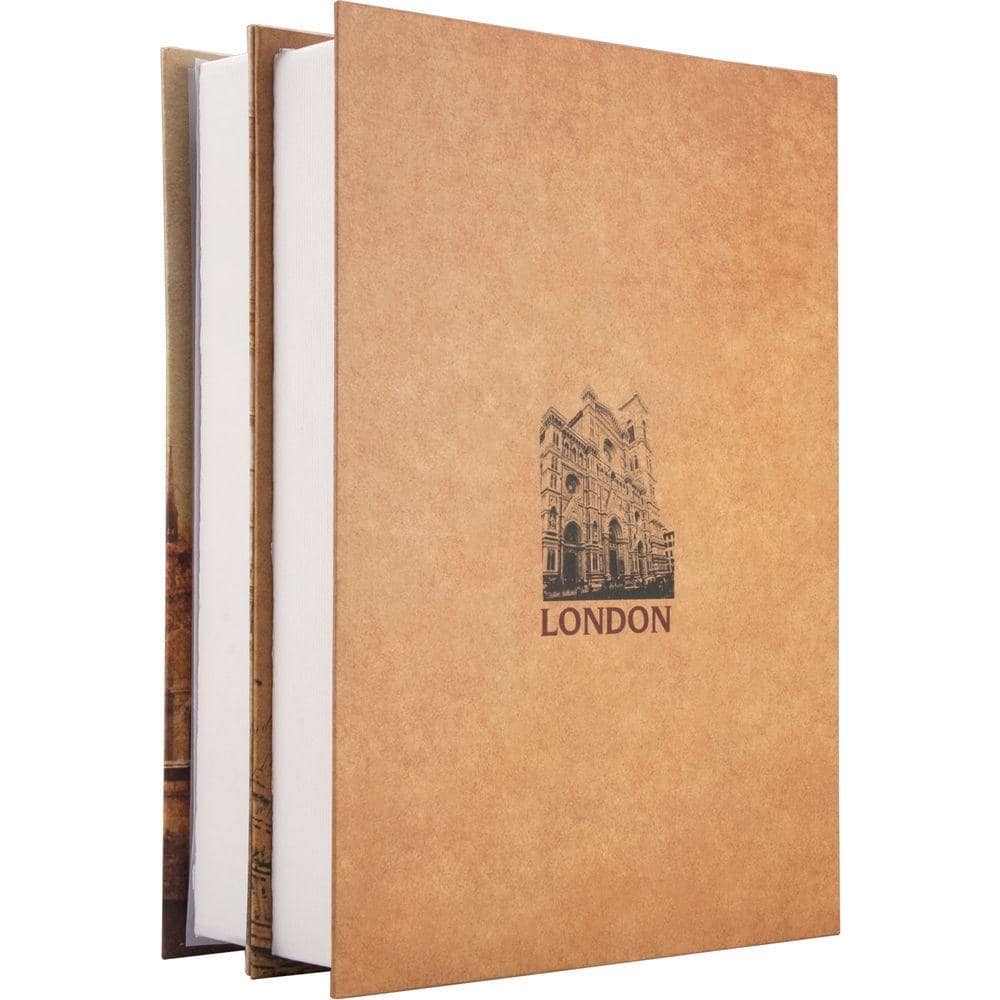 0.14 cu. ft. Steel Paris and London Dual Book Lock Box Safe with Key Lock, Tan - Hercitys