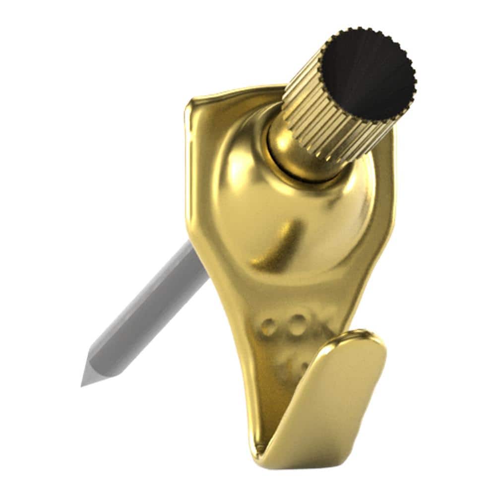 10 lb. Brass-Plated Steel Professional Picture/Mirror Hanging Hooks (35-Pack) - Hercitys