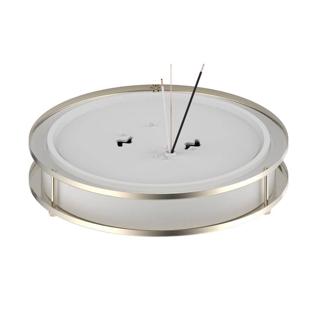 10 in. Modern Double Ring Selectable LED Flush Mount Ceiling Light Fixture Brushed Nickel For Kitchen Bedroom Laundry - Hercitys