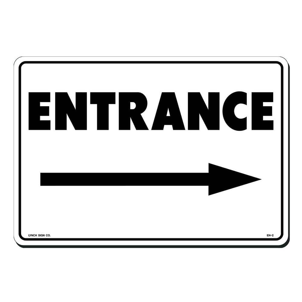 14 in. x 10 in. Entrance with Arrow Right Sign Printed on More Durable, Thicker, Longer Lasting Styrene Plastic - Hercitys