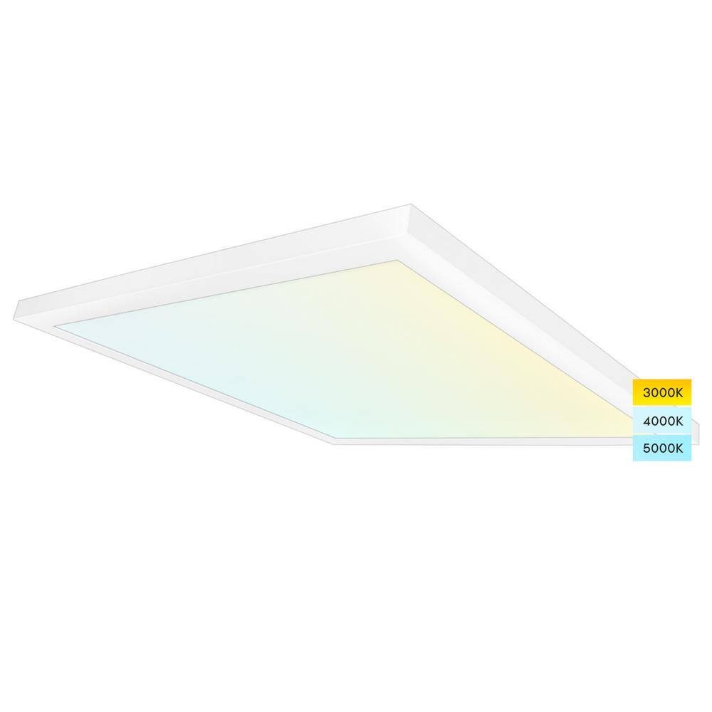 40-Watt 24 in. x 24 in. 4000 Lumens Integrated LED Panel Light 3 Color Selectable Damp Rated UL-Listed - Hercitys