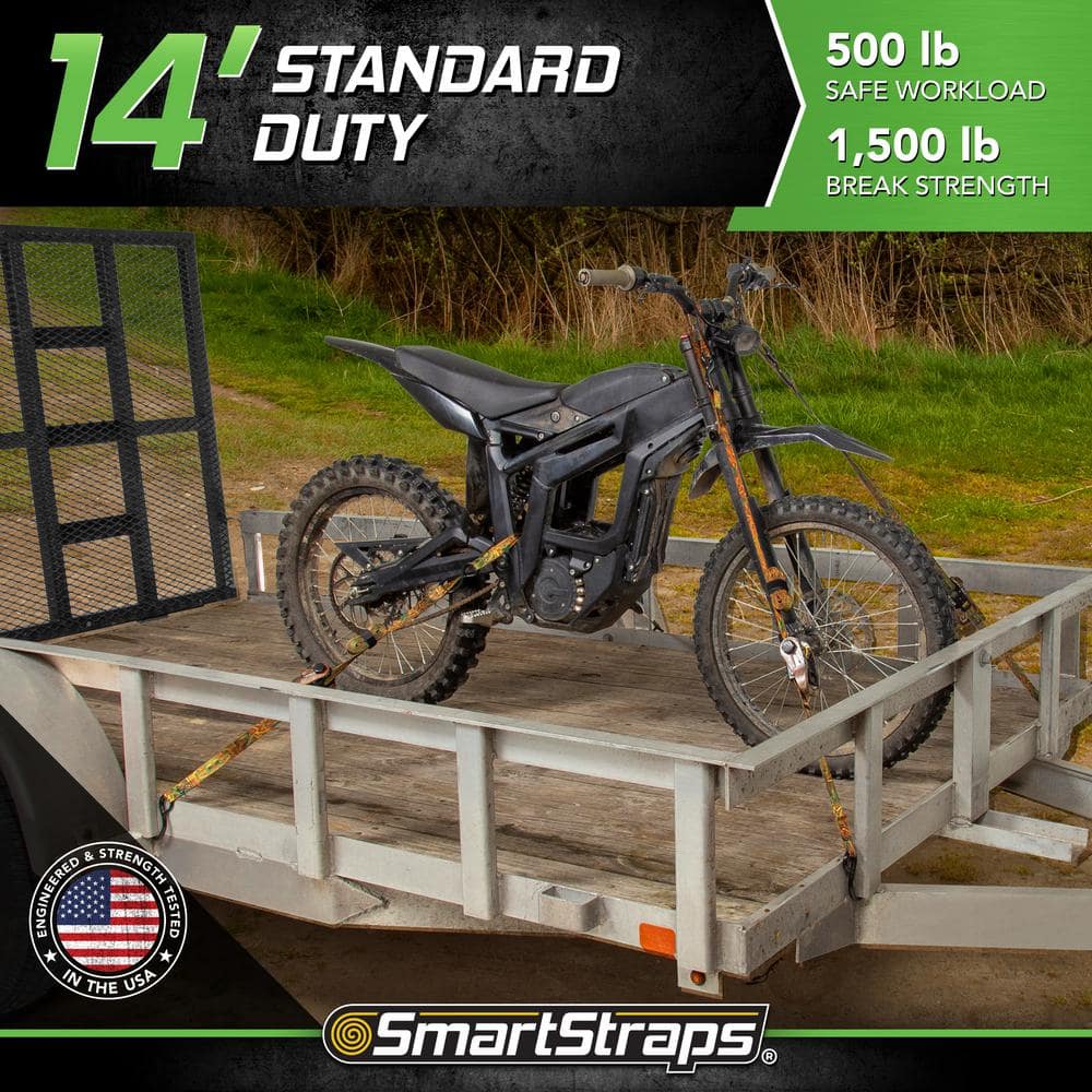 14 ft. CamoX Ratchet Tie Down Straps with 500 lb. Safe Work Load – 4 pack - Hercitys