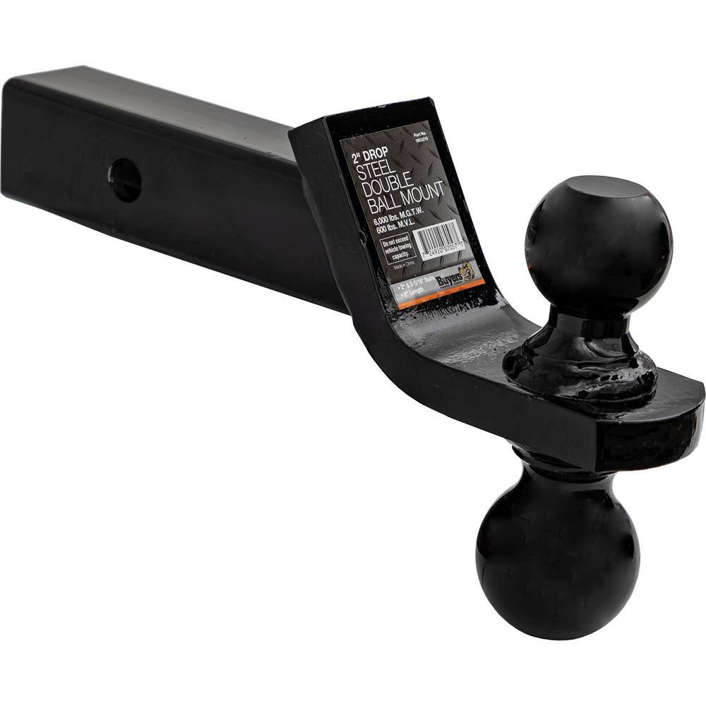 2 in. and 2-5/16 in. Towing Ball Mount with Dual Black Balls - Hercitys