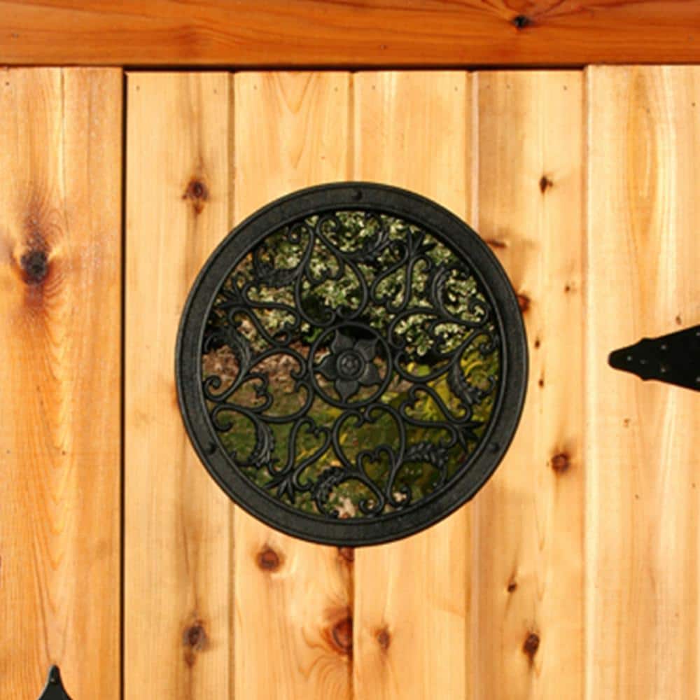 15 in. Round Wrought Iron Insert for Wooden Gate - Hercitys