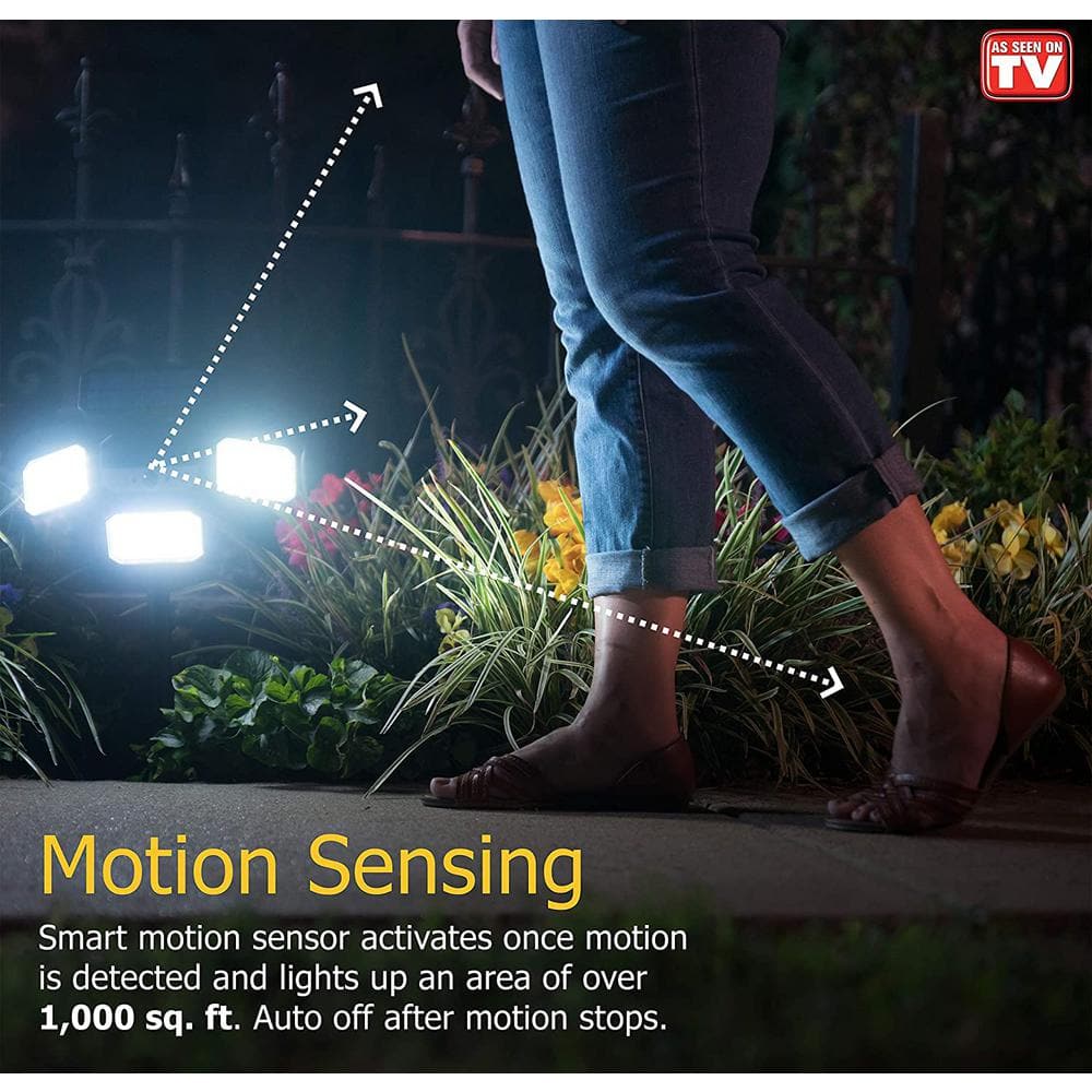 180-Degrees Swiveling Light Black Solar Powered Motion Activated Outdoor 108 Integrated LED Bionic Floodlight - Hercitys