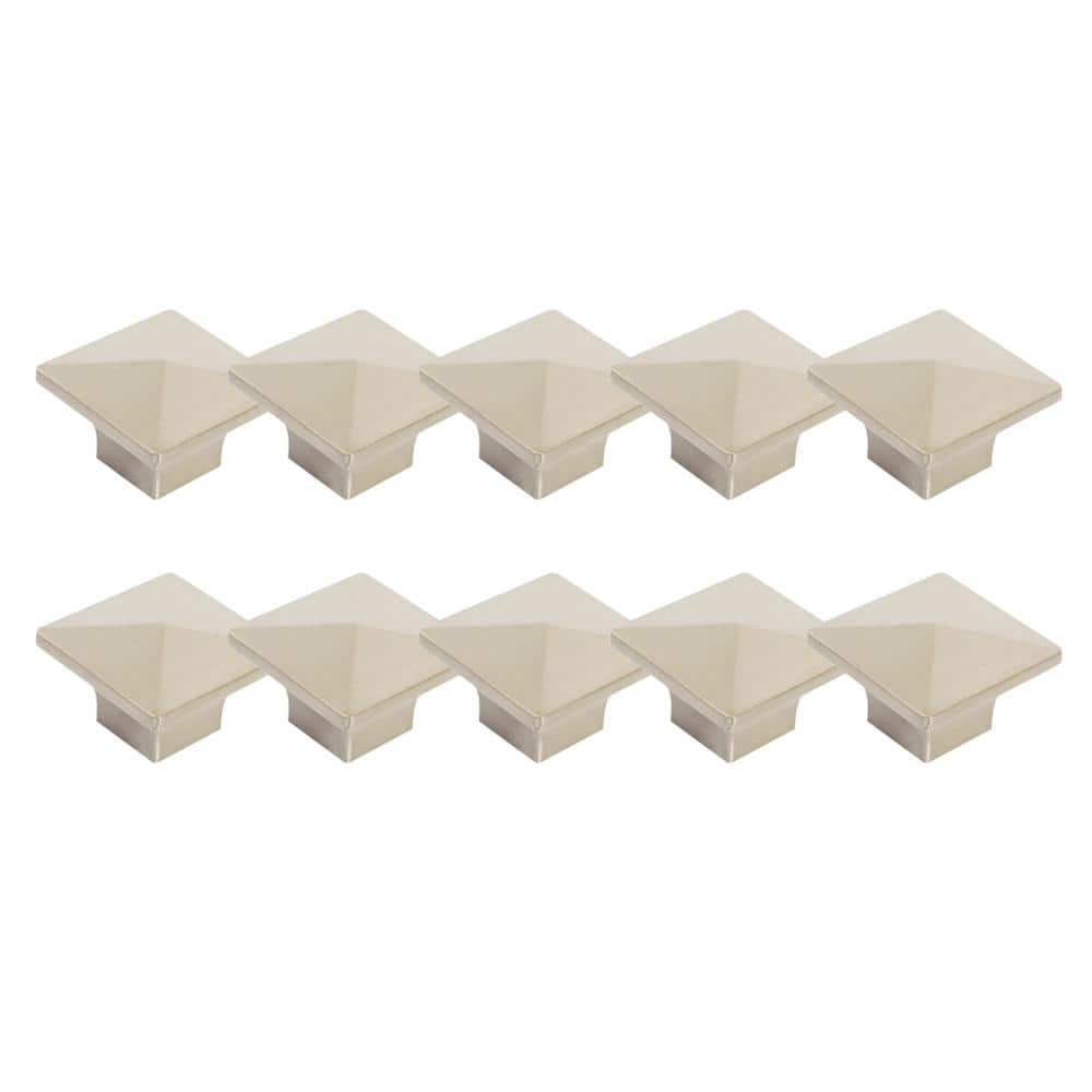 1.26 in. Crown Brushed Nickel Cabinet Knob (10-Pack) - Hercitys