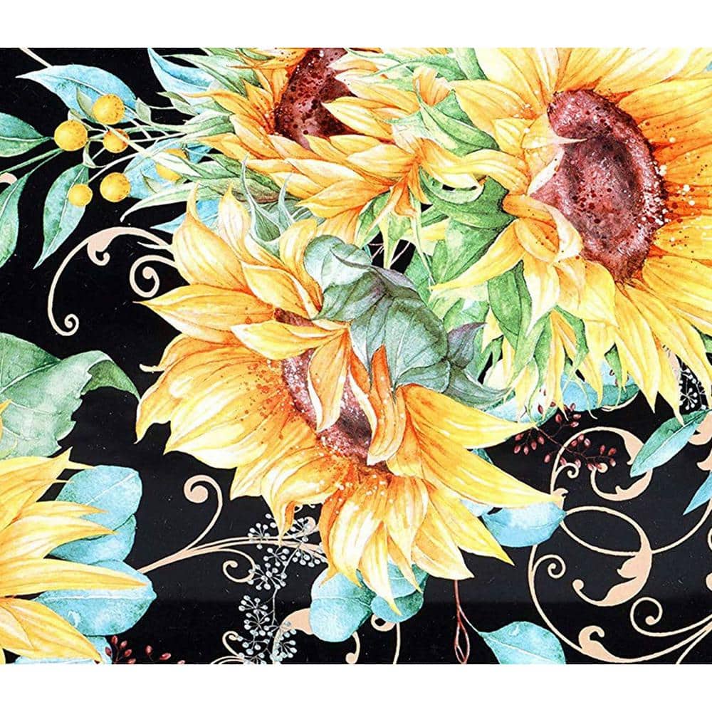 16 in. Sunflower Fields Rectangular Multicolored Platter - Hercitys