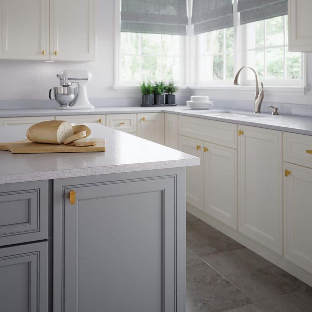 (10-Pack) Scalloped 1-5/8 in. (42 mm) Modern Gold T-Shaped Bar Cabinet Knobs - Hercitys