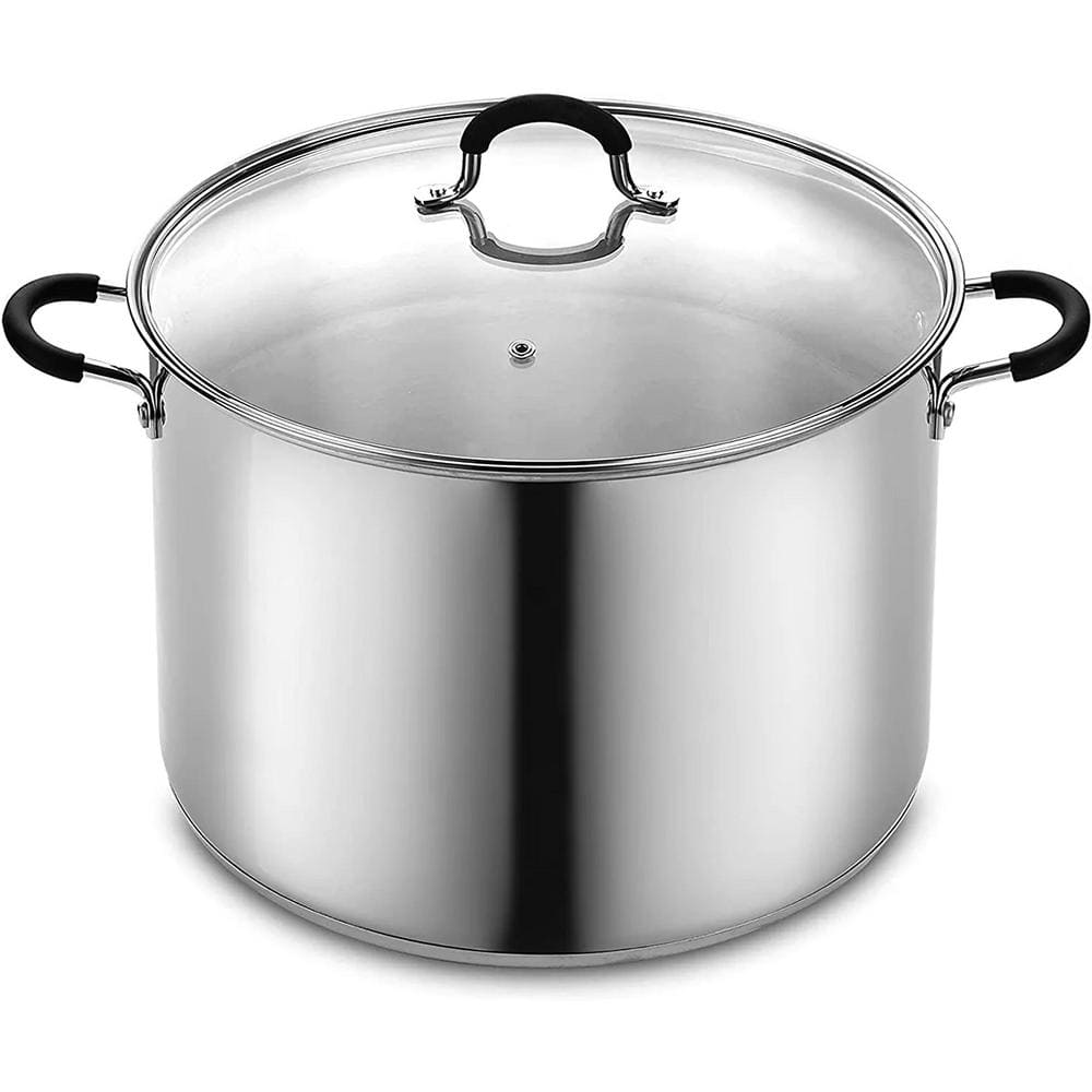 24 qt. Professional Stainless Steel Stockpot with Lid - Hercitys