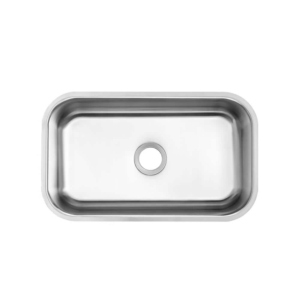 30 in. Undermount Single Bowl 16 Gauge Stainless Steel Kitchen Sink - Hercitys