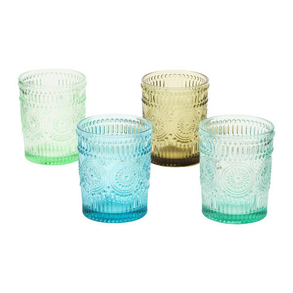 12 oz. Embossed Drinking Glass (Set of 4) - Hercitys