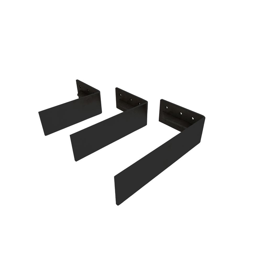 16 in. L Black/Matte Low Profile Alpha Countertop Support Bracket - Hercitys