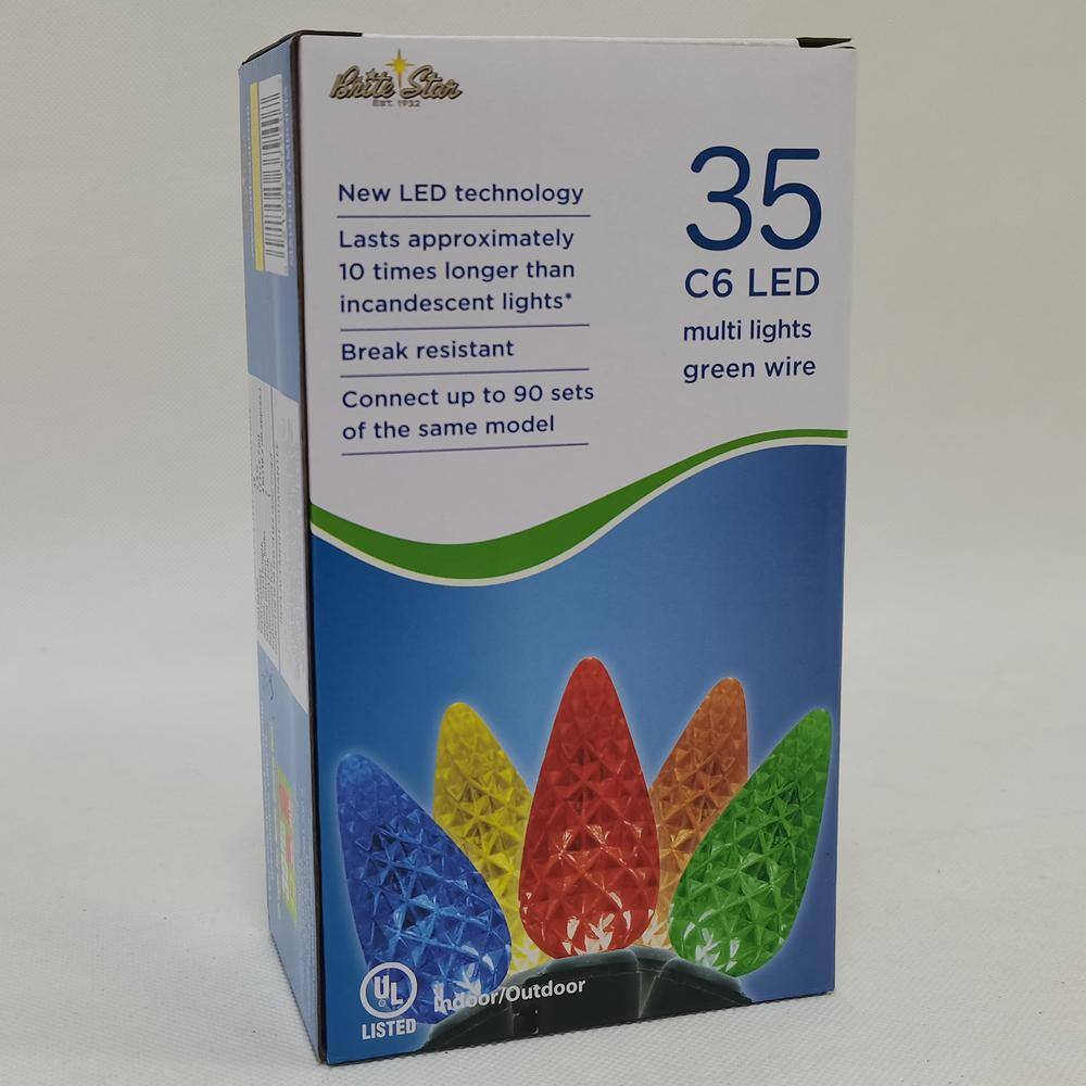 12 ft. 35-Count LED C6 Faceted Multi Christmas Lights - Hercitys