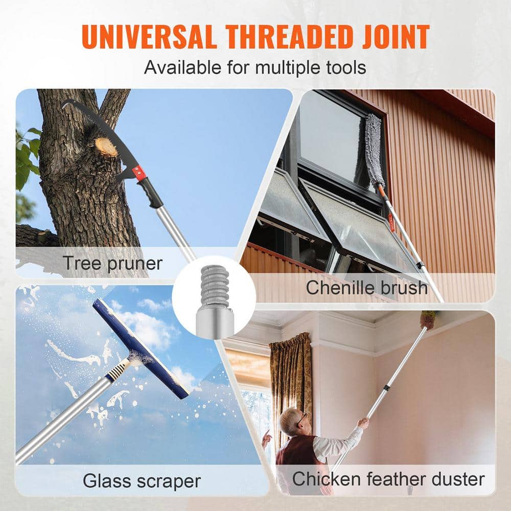 58.8 in. to 240 in. Aluminum Pruning Saw Extendable Tree Pruner, with Light-Weight Alloy Handle, Manual Pole Saw - Hercitys