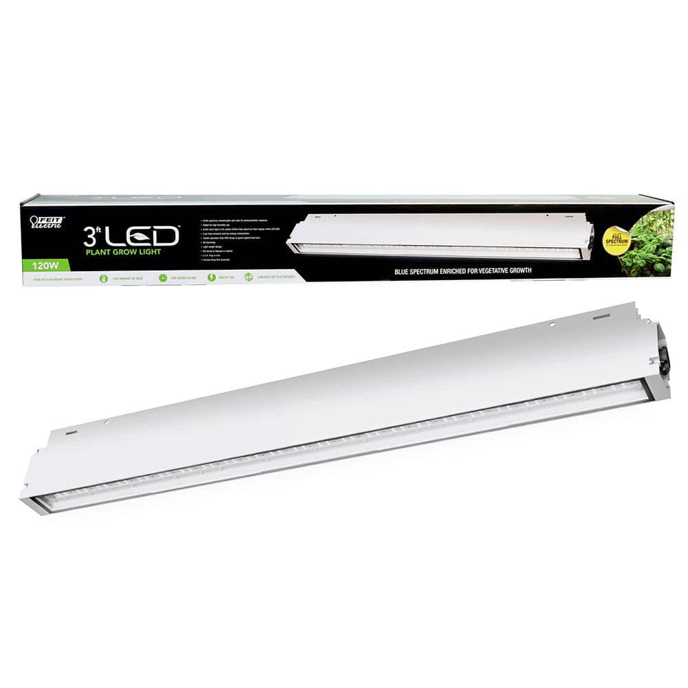 3 ft. 120-Watt Heavy-Duty White Full Spectrum LED Hydroponic Indoor and Outdoor Linkable Vertical Grow Light Fixture - Hercitys