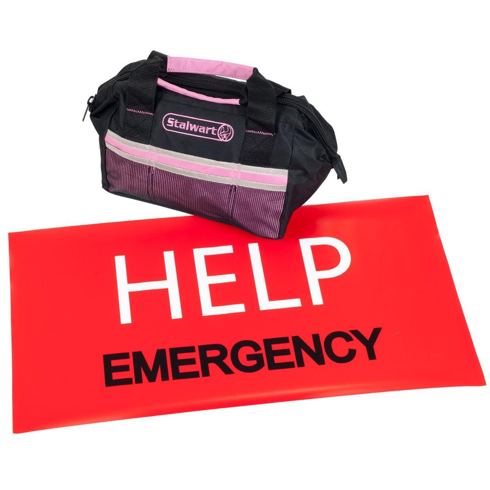 55-Piece Pink Emergency Roadside Kit with Travel Bag - Hercitys