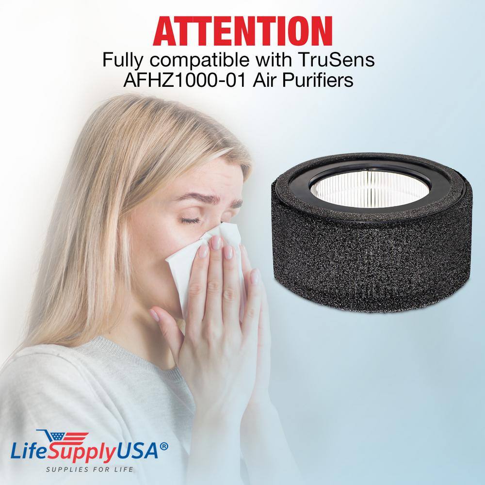 2-in-1 True HEPA Air Cleaner Replacement Filter + Carbon Filter Compatible with TruSens AFHZ1000-01 Air Purifier - Hercitys