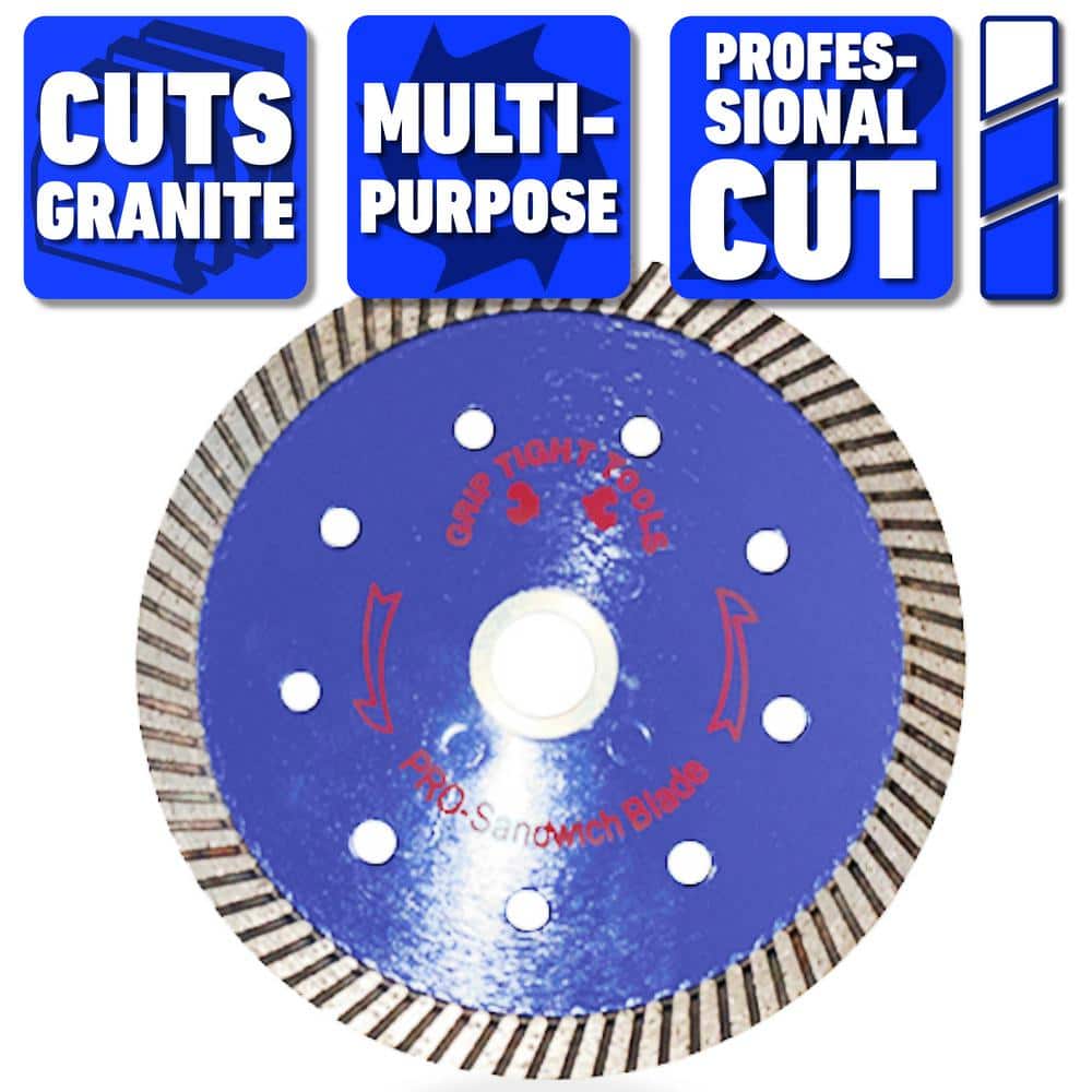 5 in. Professional Turbo Sandwich General Purpose Diamond Blade, Cuts Granite, Marble, Concrete, Stone, Brick, Masonry - Hercitys