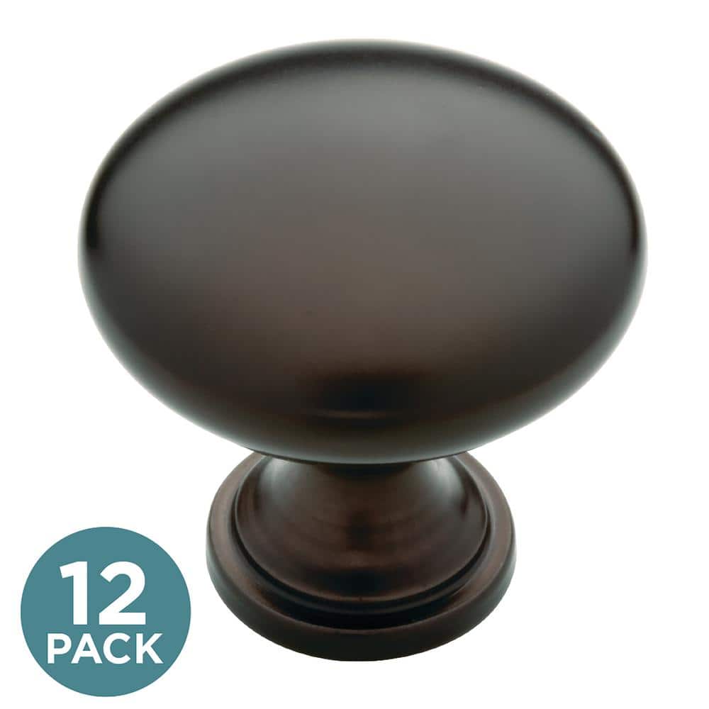 12-Pack Garrett 1-3/16 in. (30 mm) Classic Dark Oil Rubbed Bronze Round Cabinet Knobs - Hercitys