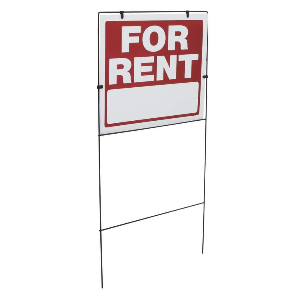 18 in. x 24 in. Plastic for Rent with Frame Sign - Hercitys