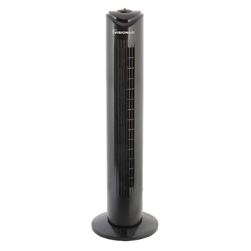 29 in. 3 Fan Speeds Oscillating Tower Fan in Black - Hercitys