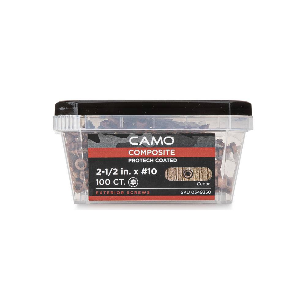 #10 2-1/2 in. Cedar Star Drive Trim-Head Composite Deck Screw (100-Count) - Hercitys