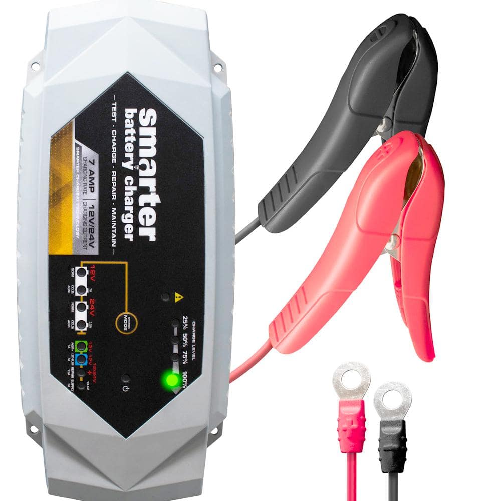 12V/24V 7 Amp Smart Automotive Battery Charger, Maintainer, Repairer, Tester with Advanced Desulphation Process - Hercitys