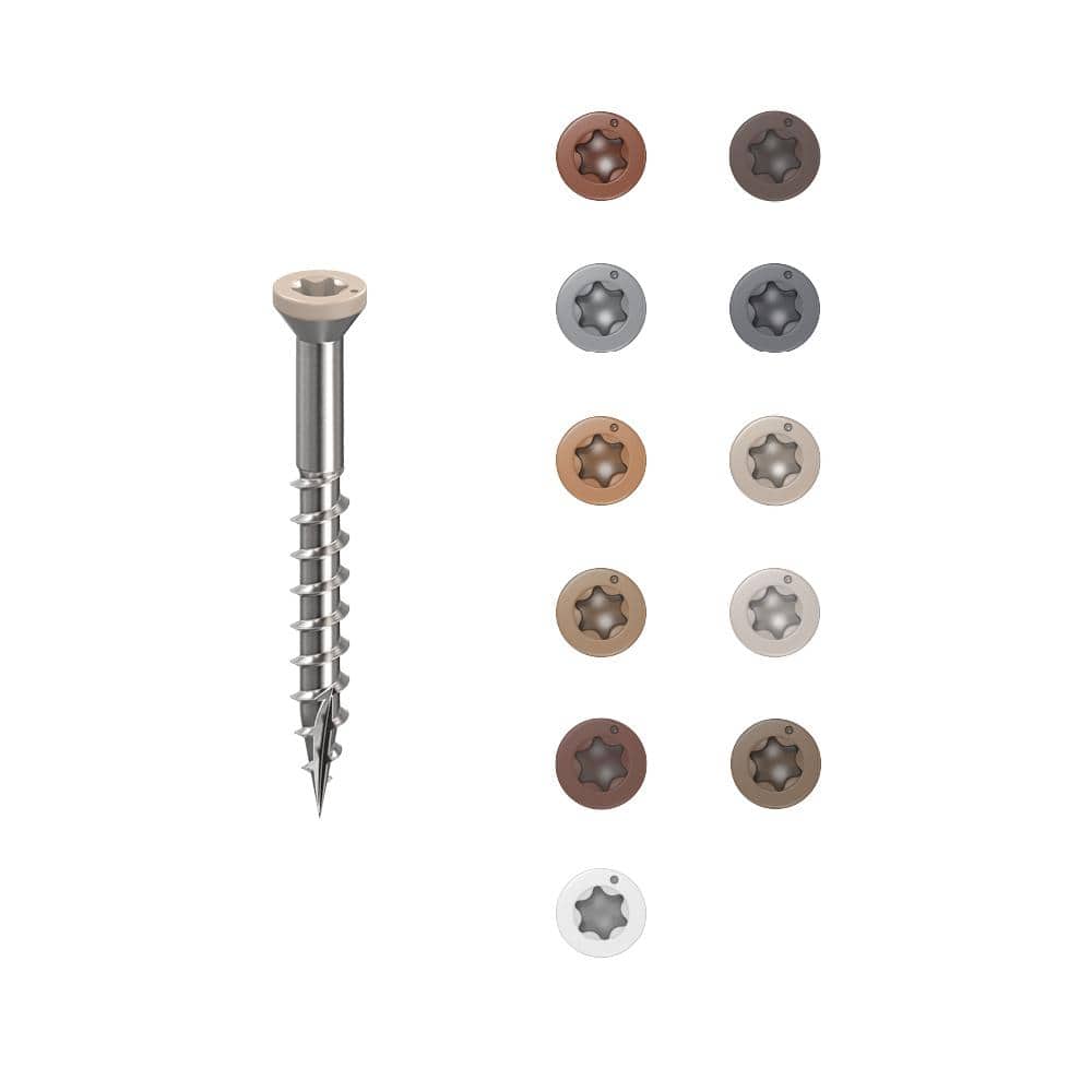 1-5/8 in. #8 316 Stainless Steel Sand Premium Star Drive Trim Screws (350-Count) - Hercitys