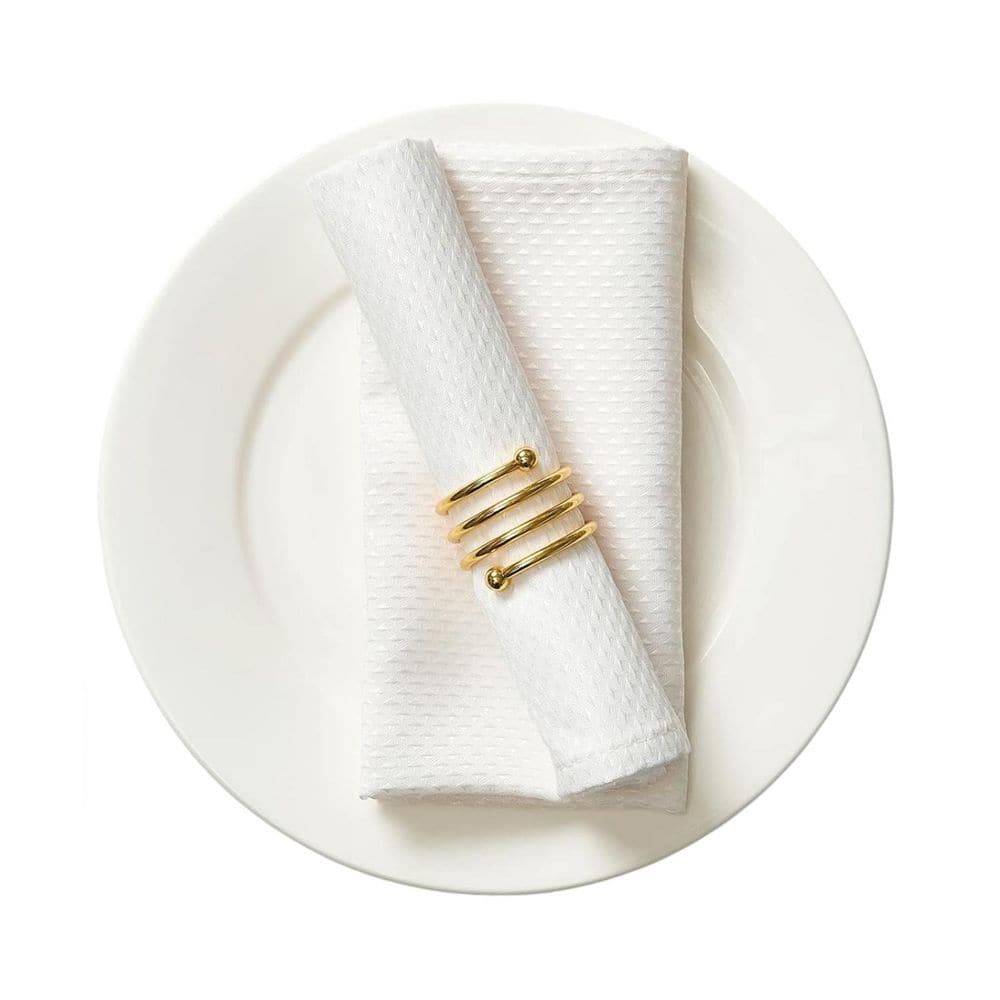 17 x 17 Inch Solid Washable Small Triangle Weave Napkins for Wedding (Pearl Whites, Set of 6) - Hercitys
