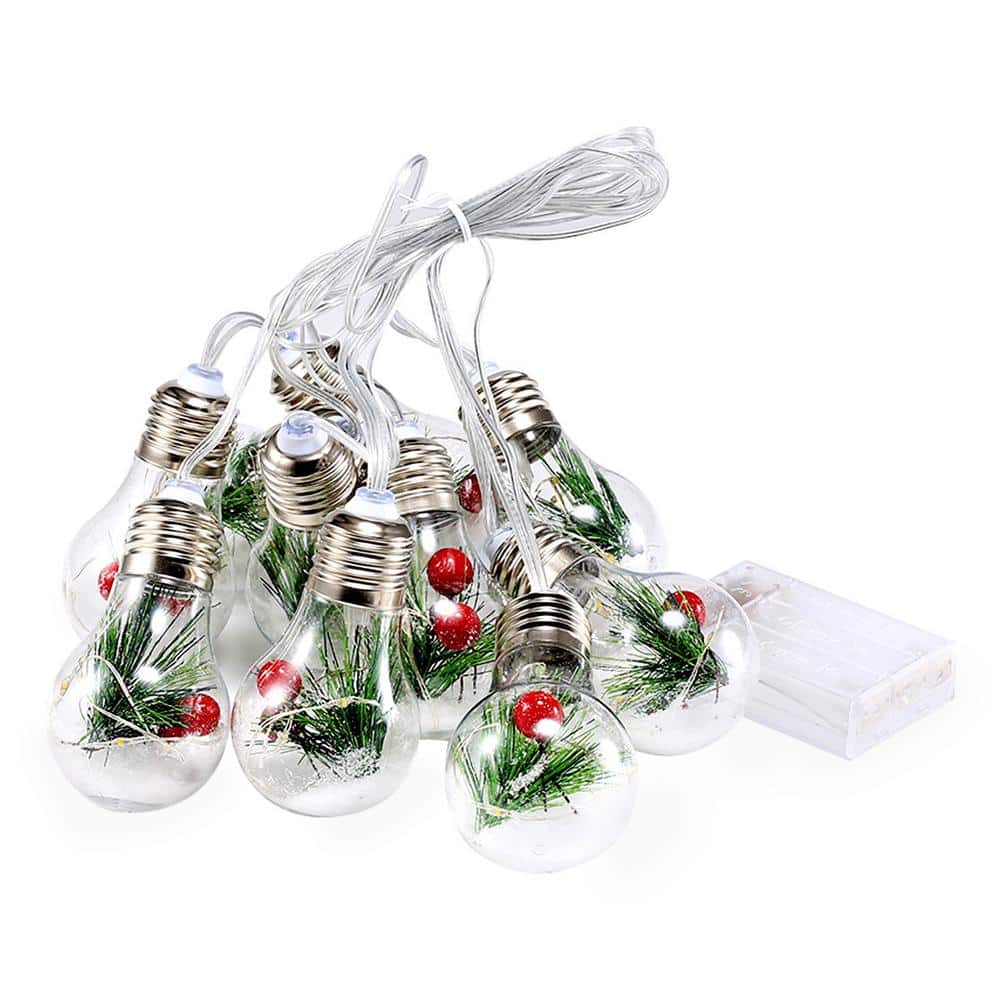 13.78 ft. 10-Count LED Clear Christmas Rope Lights (1-Pack) (Not Included 3Pcs AA Batteries) - Hercitys