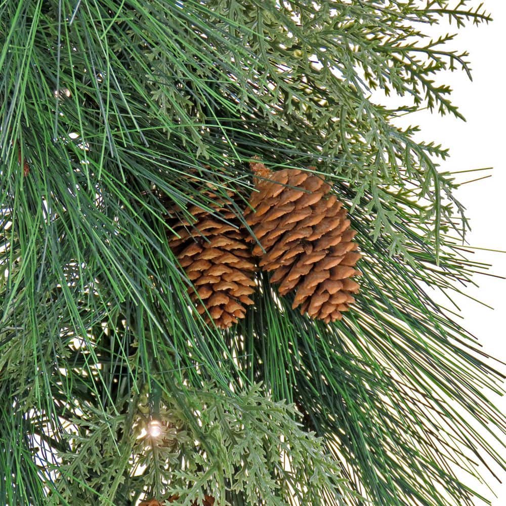 28 in. HGTV Home Collection Pre-Lit Black Tie Cedar Artificial Christmas Wreath - Hercitys