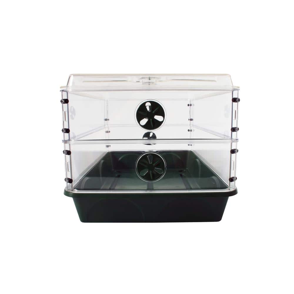 24 in. x 15 in. x 12.75 in. Domed Herb and Seed Propagator with 2 Height Extenders - Hercitys