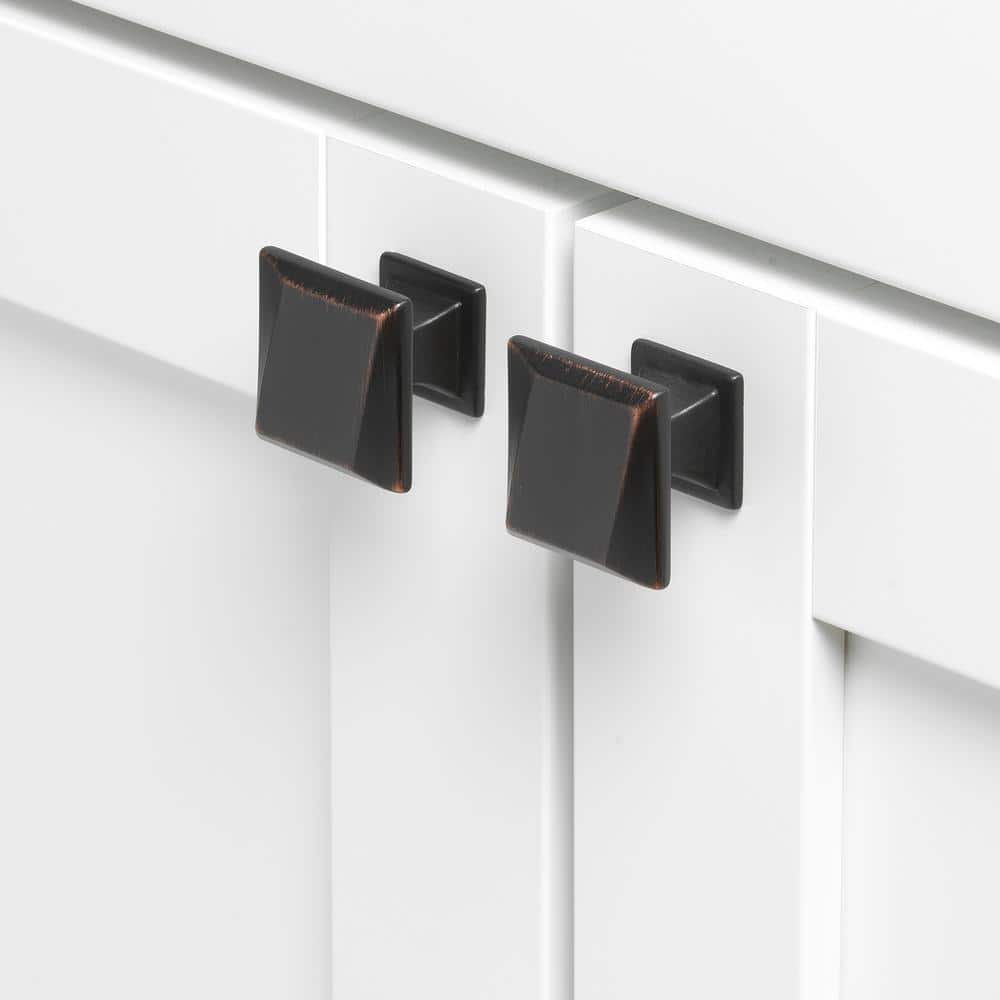1-1/4 in. Oil Rubbed Bronze Finish Square Twisted Drawer Cabinet Knob (10-Pack) - Hercitys