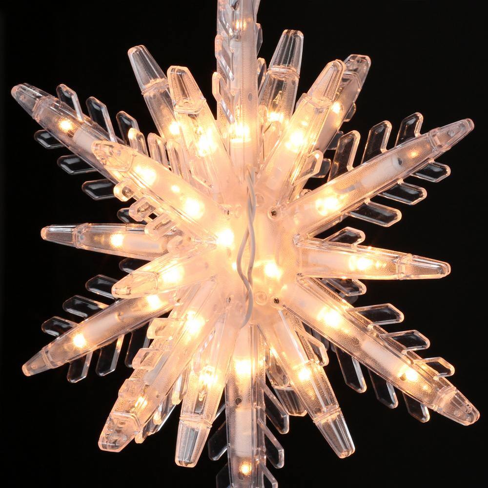 10.75 in. 108-Light 3D Hanging Star with Clear Random Sparkle Lights (3-Piece) - Hercitys