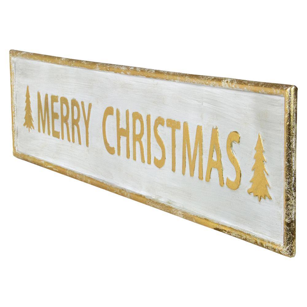 10.75 in. H Gold Merry Christmas Wall Sign - Hercitys