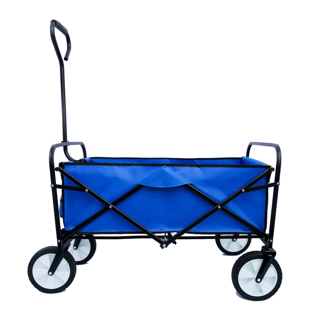 4.7 cu. ft. Steel Folding Garden Shopping Beach Cart in Blue - Hercitys