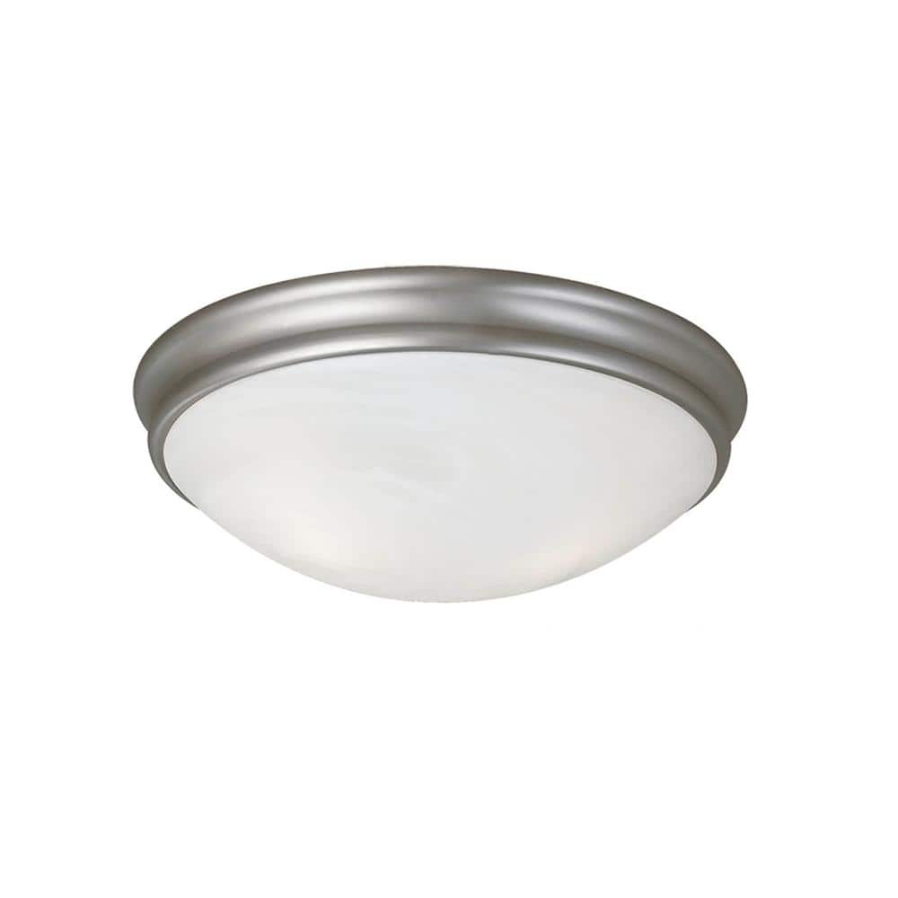 17 in. 3-Light Satin Nickel Flush Mount - Hercitys