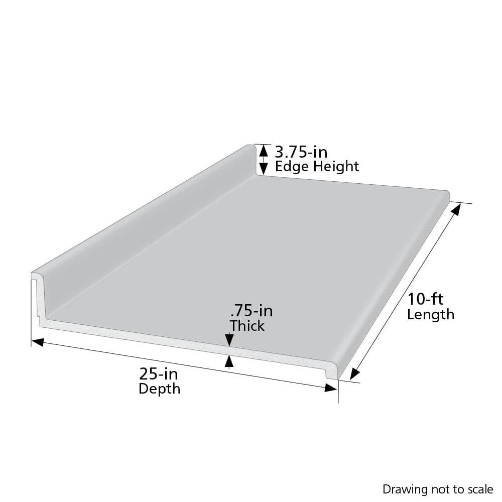 10 ft. Straight Laminate Countertop in Textured Anzio Marble with Waterfall Edge and Integrated Backsplash - Hercitys