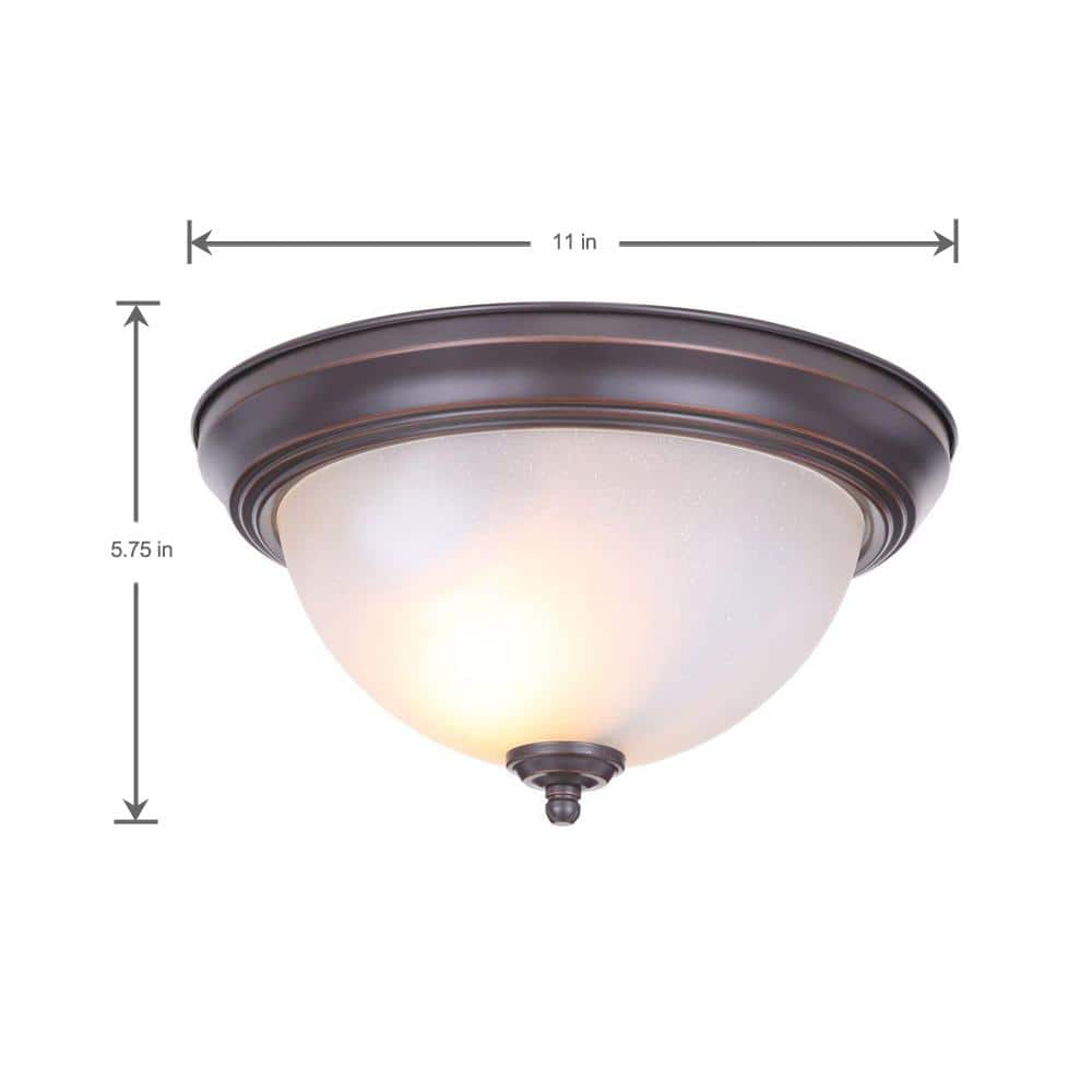 11 in. 1-Light Oil Rubbed Bronze Flush Mount (2-Pack) - Hercitys
