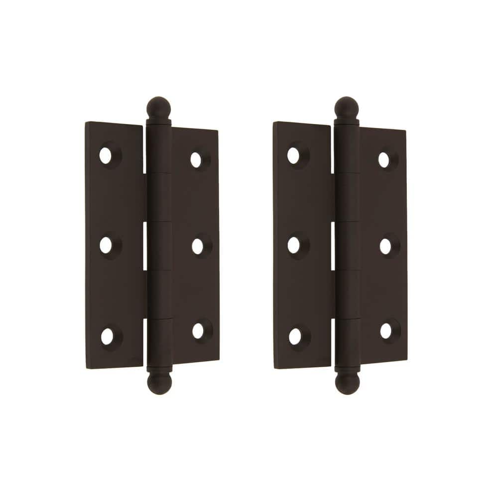 3 in. x 2 in. Oil-Rubbed Bronze Brass Solid Extruded Loose Pin Mortise Cabinet Hinge (1-Pair) - Hercitys